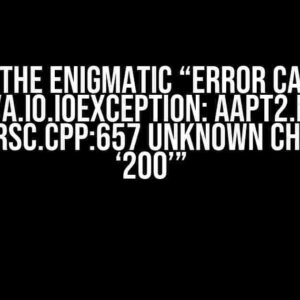 Solving the Enigmatic “Error Caused by: java.io.IOException: aapt2.exe LoadedArsc.cpp:657 Unknown chunk type ‘200’”